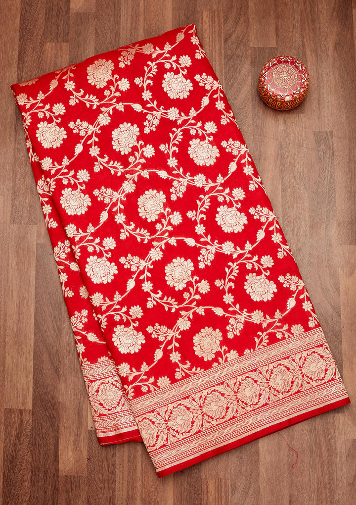 Maroon Zariwork Pure Silk Saree