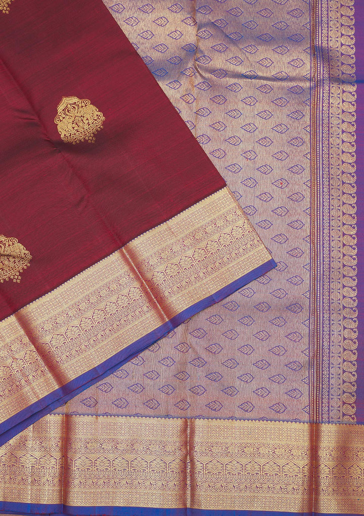 Maroon Zariwork Pure Silk Saree