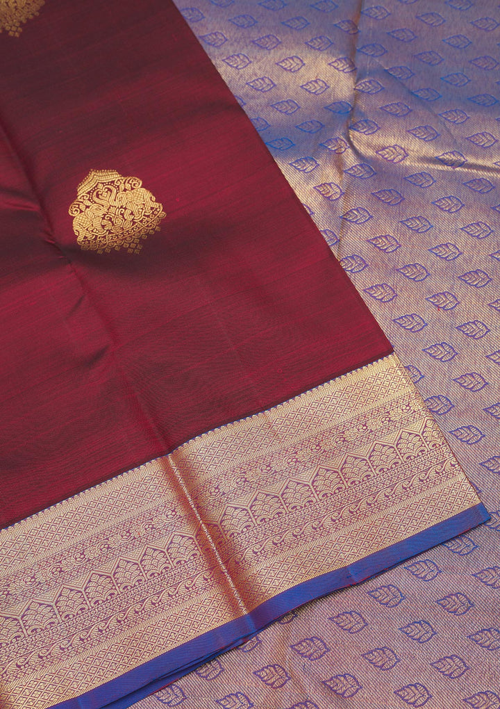 Maroon Zariwork Pure Silk Saree