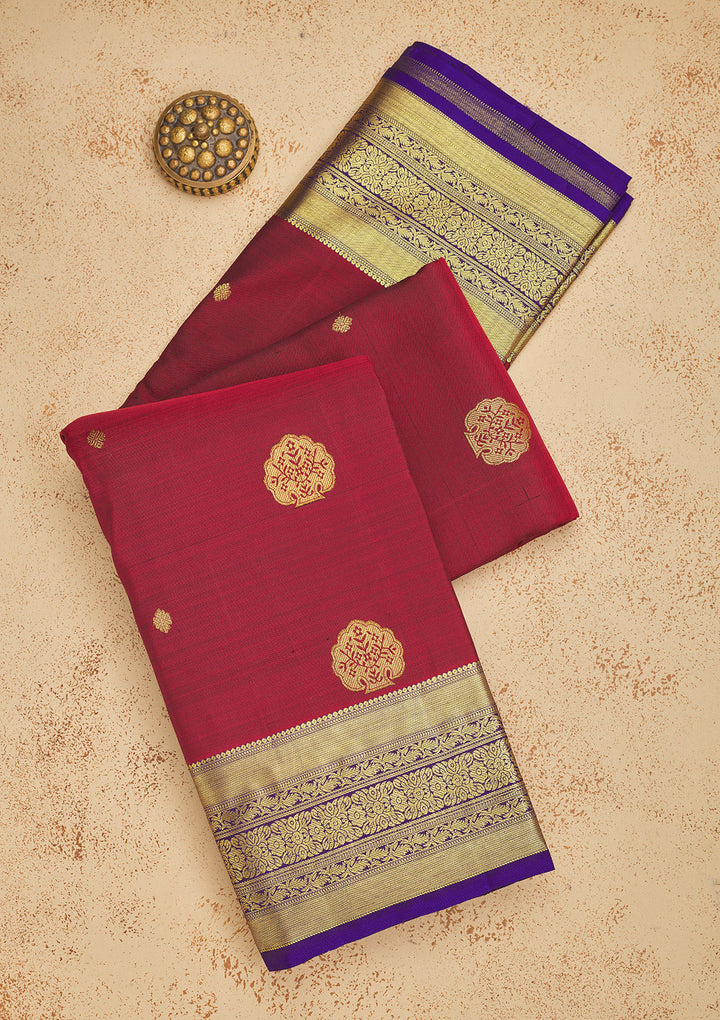 Maroon Zariwork Pure Silk Saree