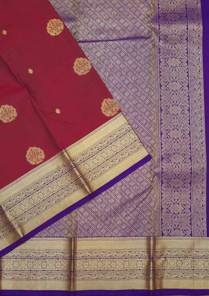 Maroon Zariwork Pure Silk Saree