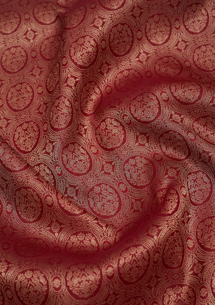 Maroon Zariwork Pure Silk Saree