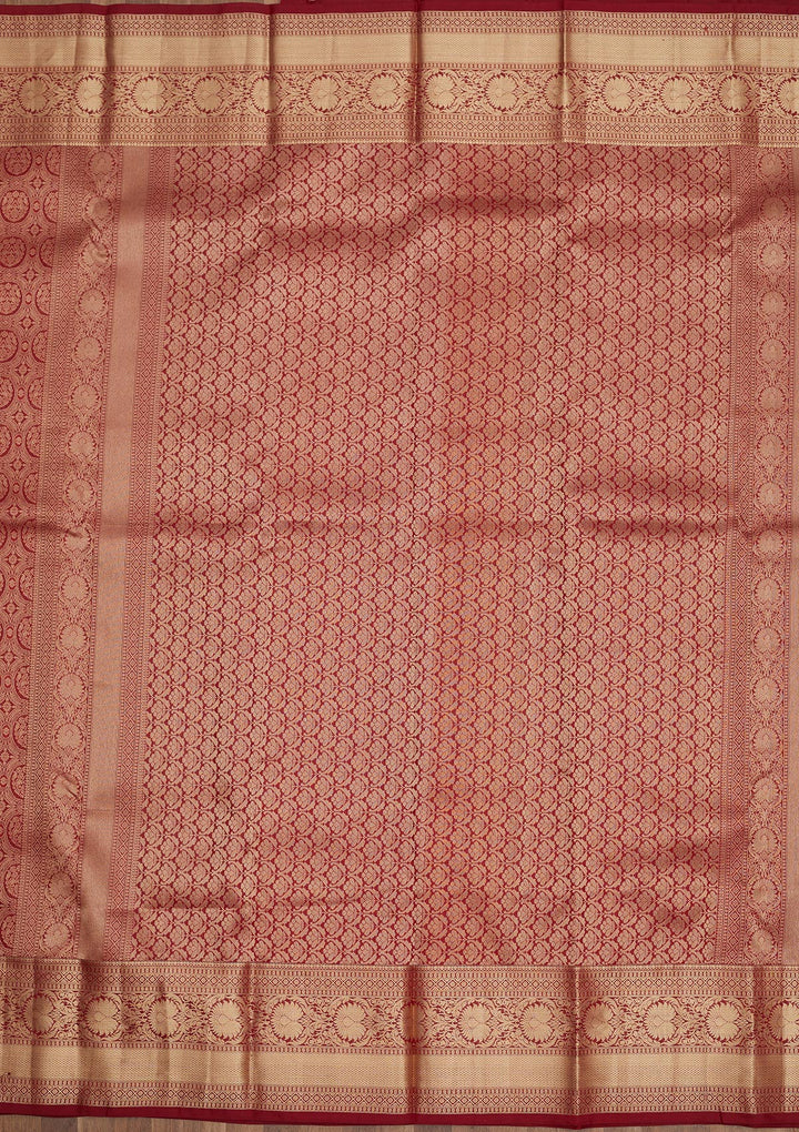 Maroon Zariwork Pure Silk Saree