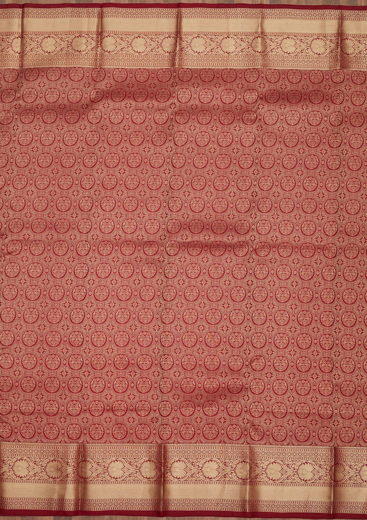 Maroon Zariwork Pure Silk Saree