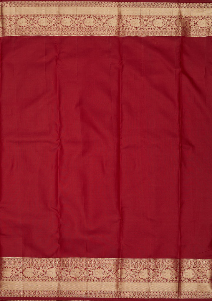 Maroon Zariwork Pure Silk Saree
