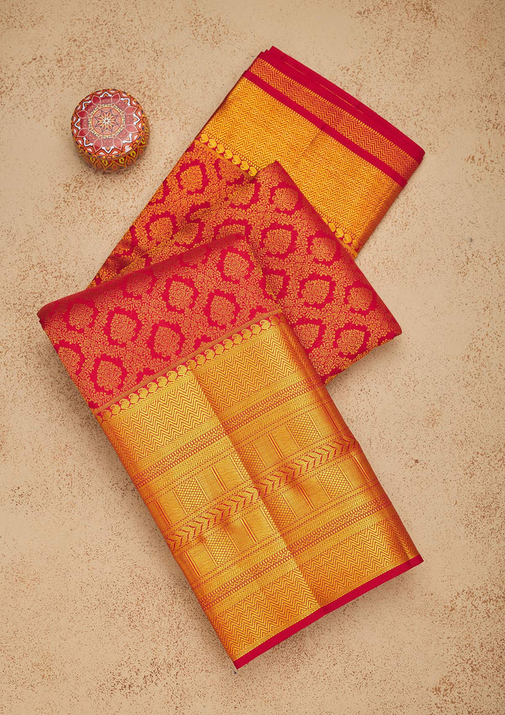 Maroon Zariwork Pure Silk Saree