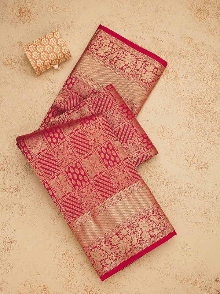 Maroon Zariwork Pure Silk Saree