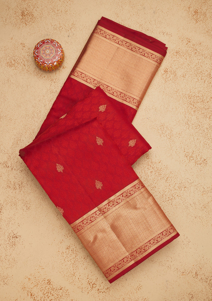 Maroon Zariwork Pure Silk Saree