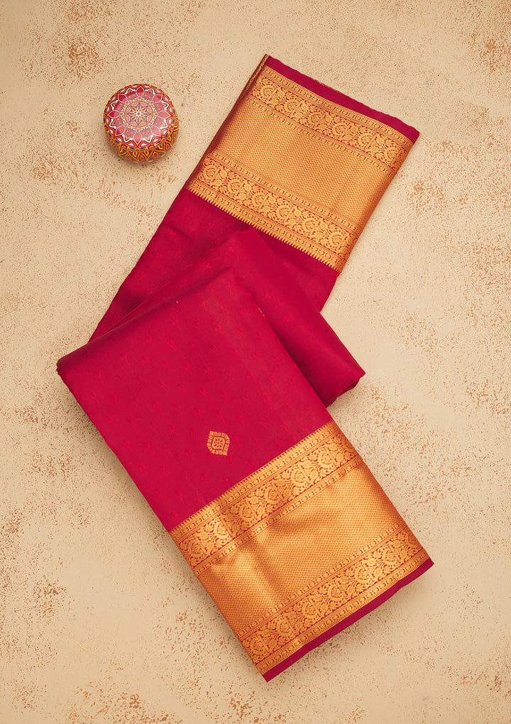 Maroon Zariwork Pure Silk Saree