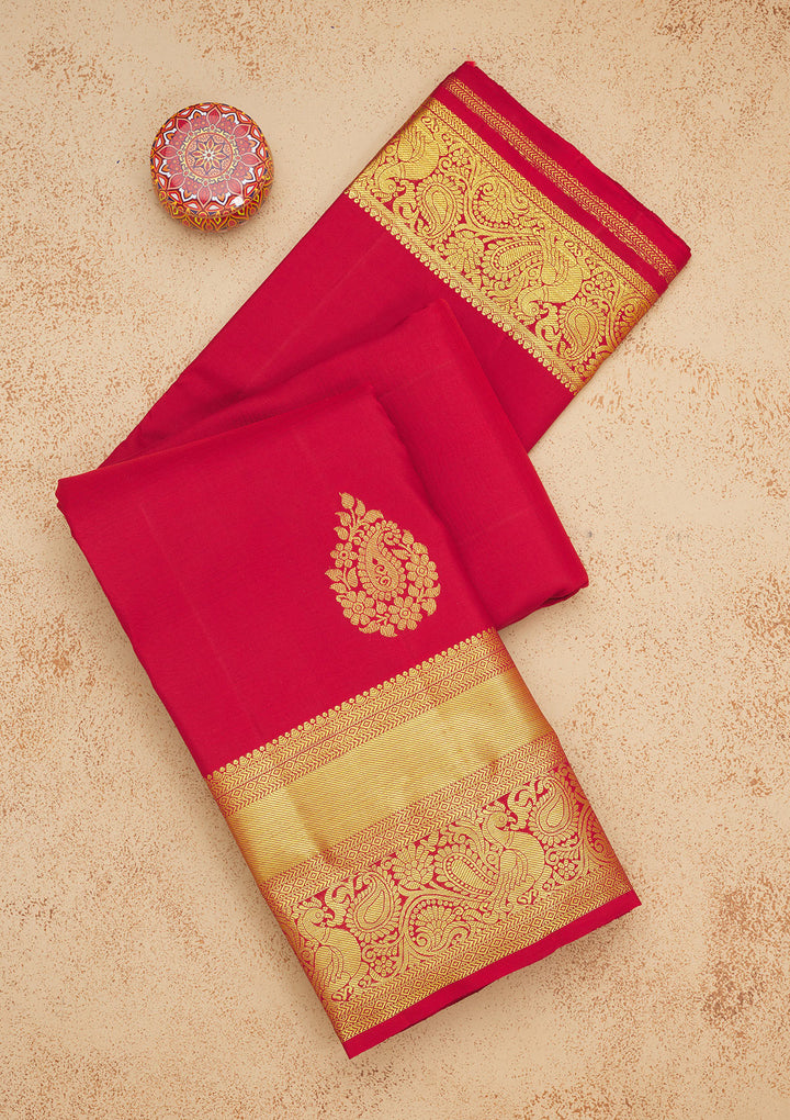 Maroon Zariwork Pure Silk Saree