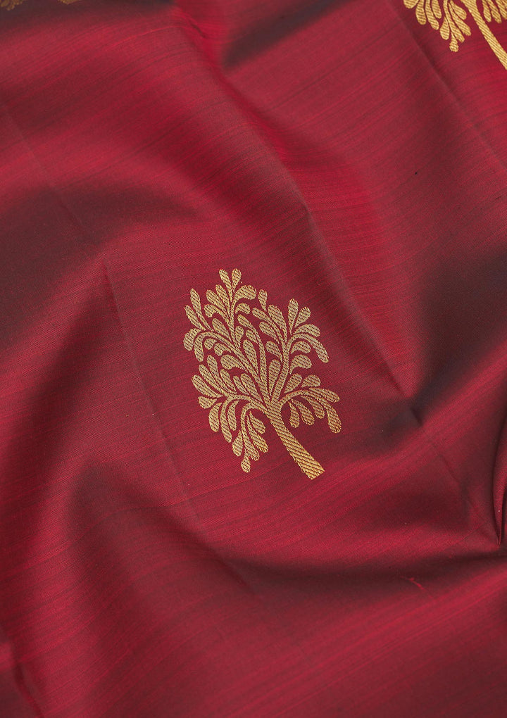 Maroon Zariwork Pure Silk Saree