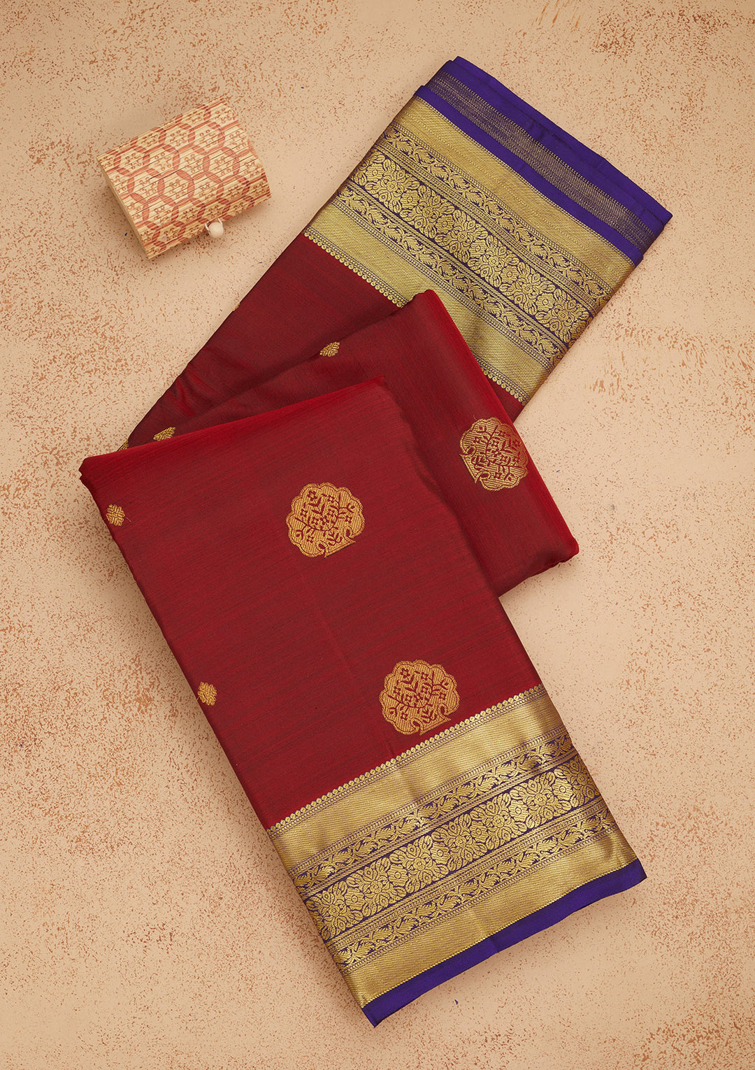 Maroon Zariwork Pure Silk Saree