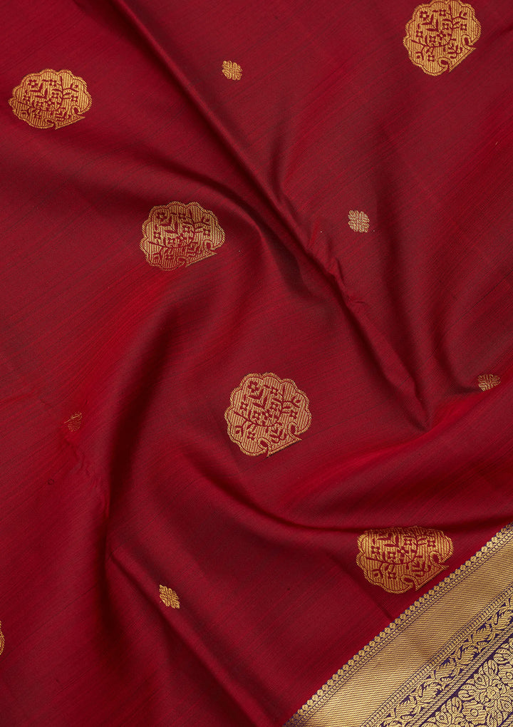Maroon Zariwork Pure Silk Saree