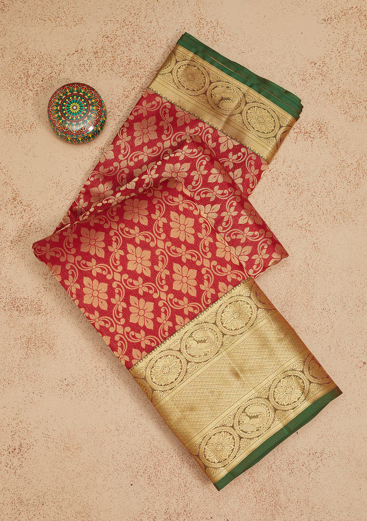 Maroon Zariwork Pure Silk Saree