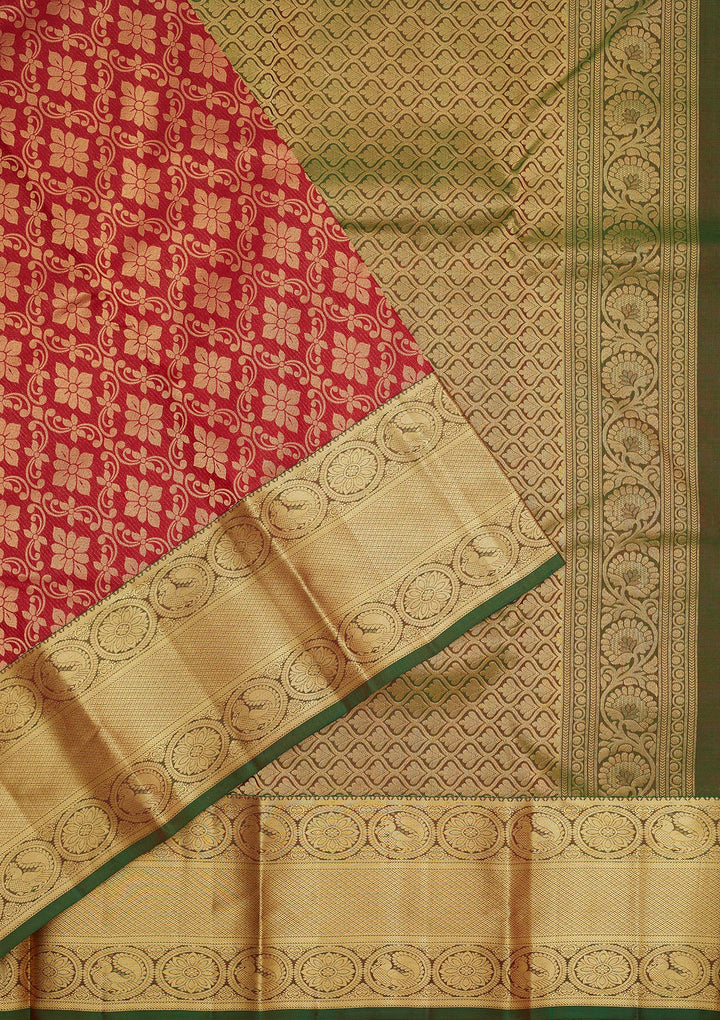 Maroon Zariwork Pure Silk Saree