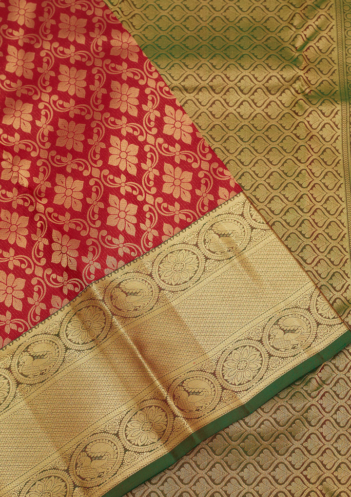 Maroon Zariwork Pure Silk Saree