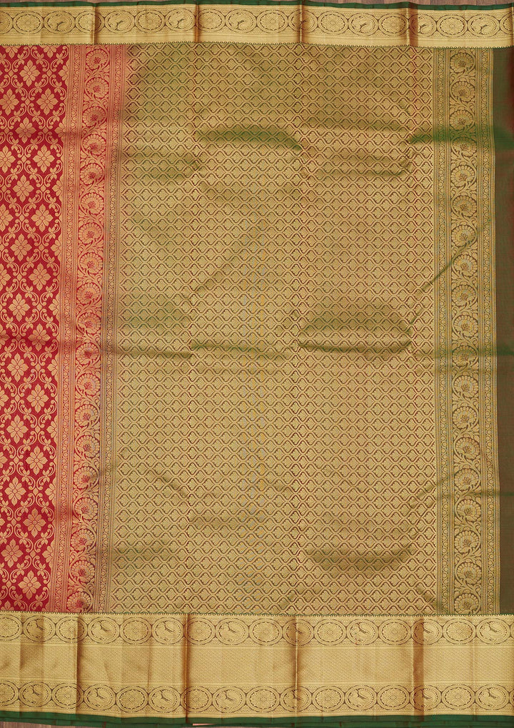 Maroon Zariwork Pure Silk Saree