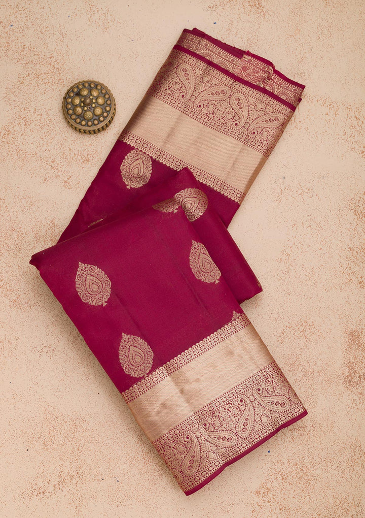 Maroon Zariwork Pure Silk Saree