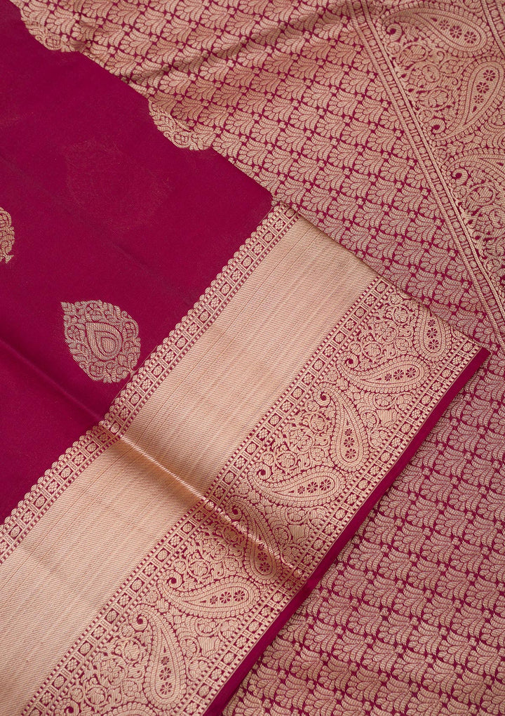 Maroon Zariwork Pure Silk Saree
