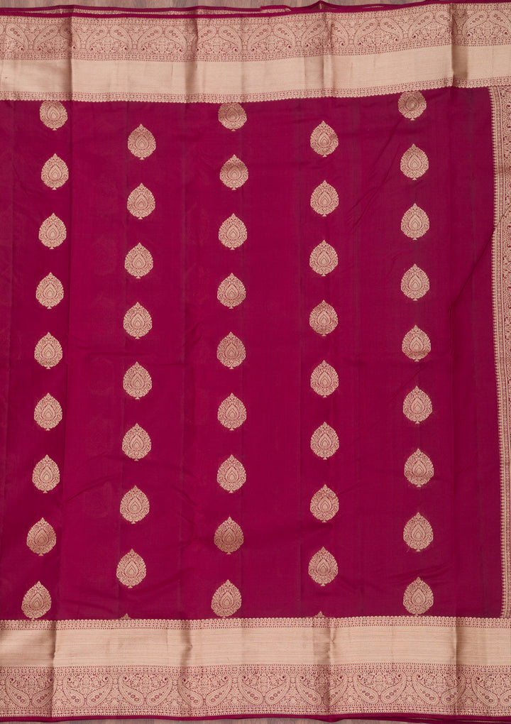 Maroon Zariwork Pure Silk Saree