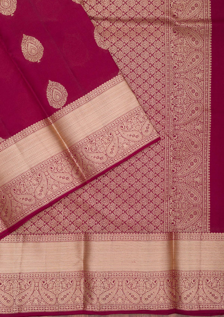Maroon Zariwork Pure Silk Saree