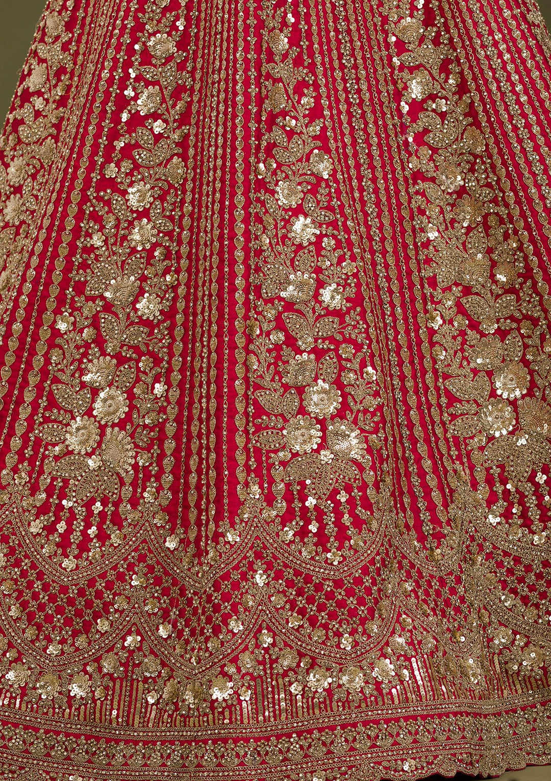 Maroon Zariwork Raw Silk Readymade Lehenga