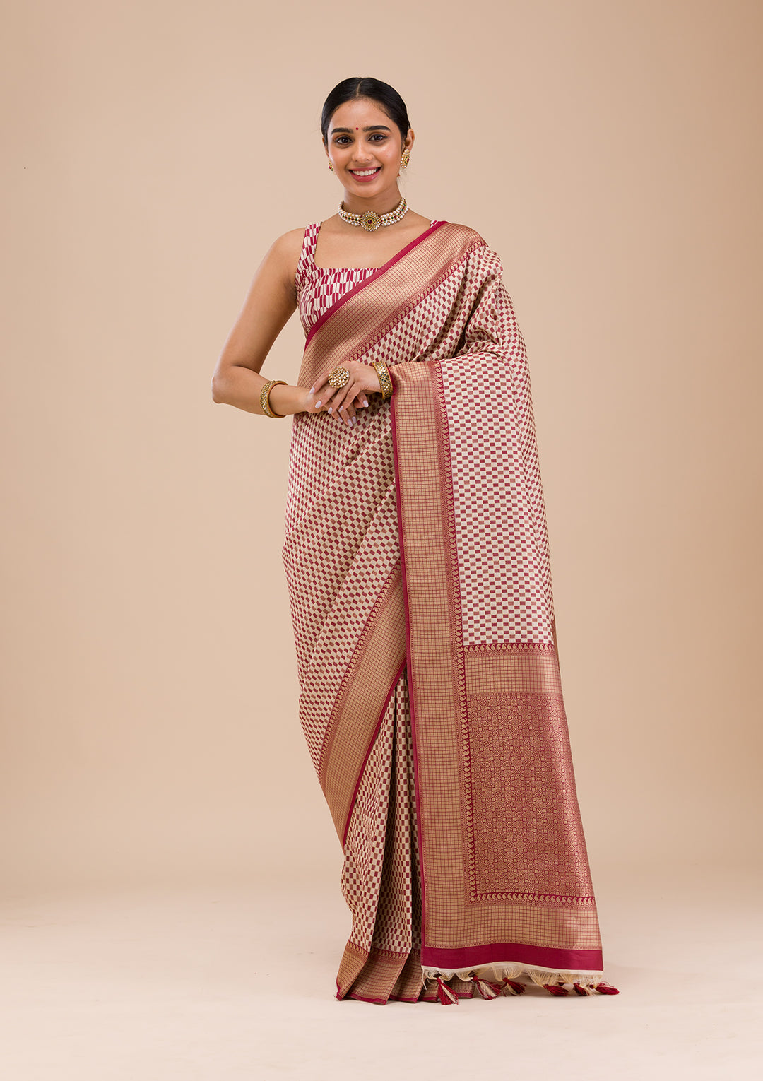 Maroon Zariwork Silk Saree