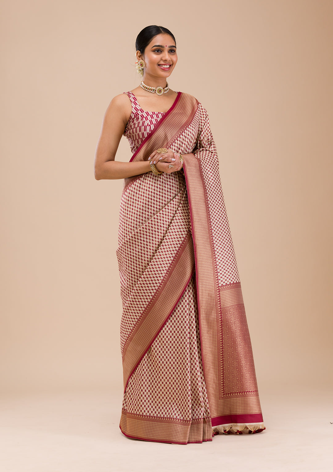 Maroon Zariwork Silk Saree
