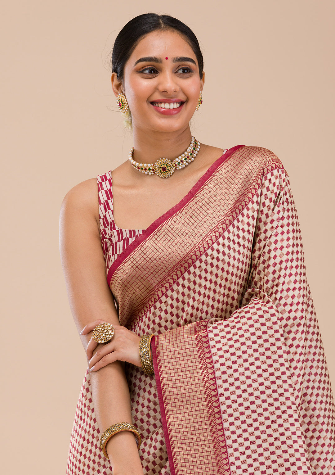 Maroon Zariwork Silk Saree
