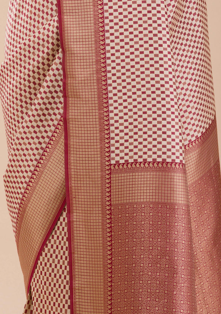 Maroon Zariwork Silk Saree