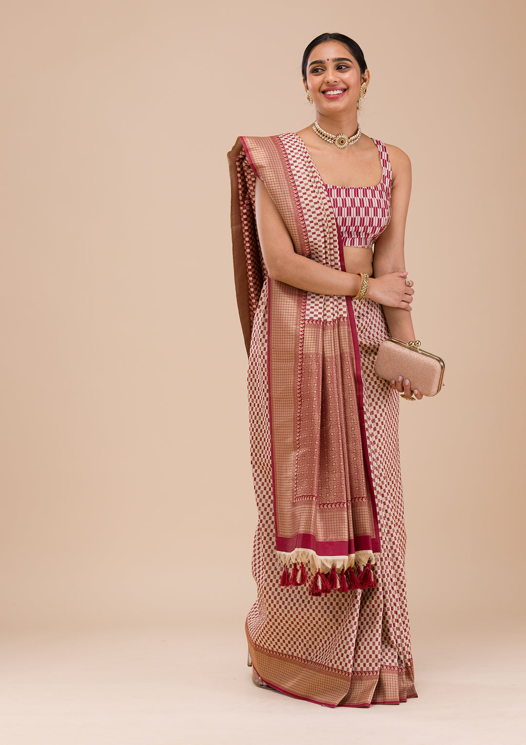 Maroon Zariwork Silk Saree
