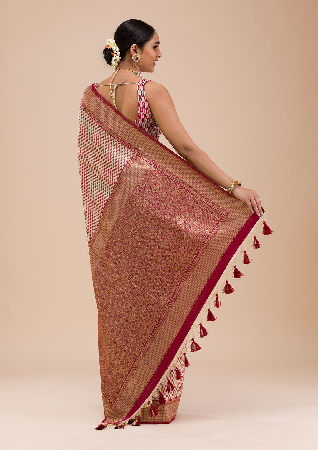 Maroon Zariwork Silk Saree