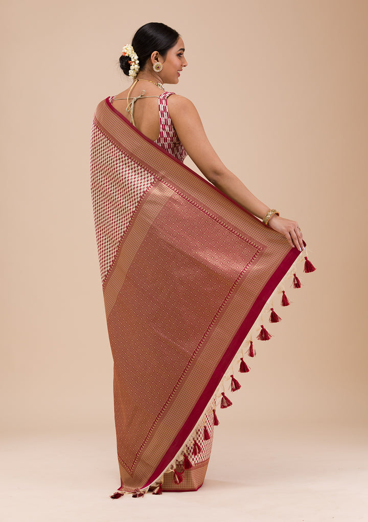 Maroon Zariwork Silk Saree