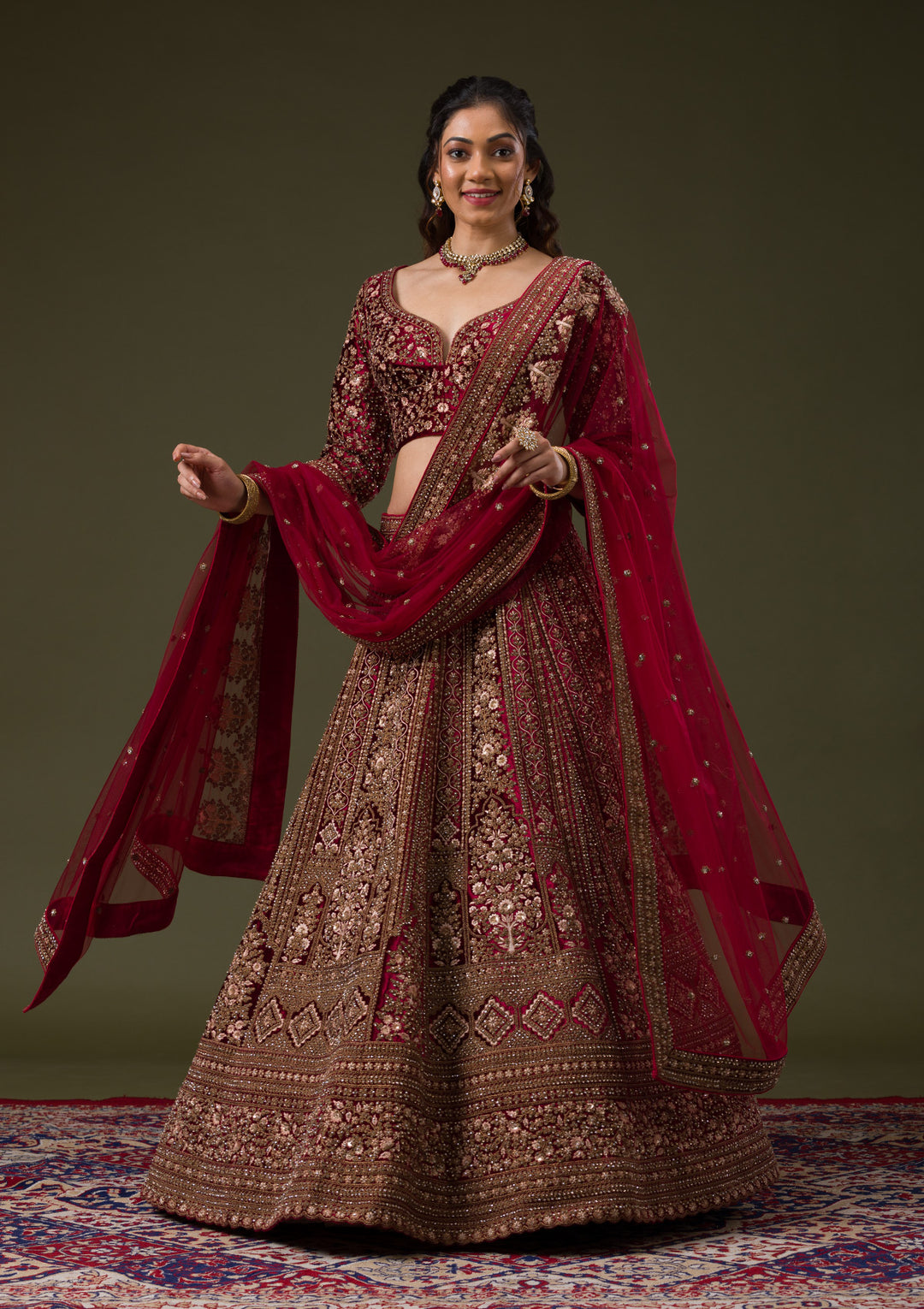 How to Choose the Best Wedding Dress for Women Based on Body Shape 2024 3 koskii maroon zariwork velvet designer readymadelehenga