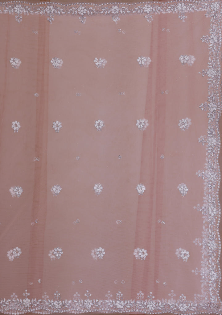 Mauve Cudana Net Readymade Lehenga
