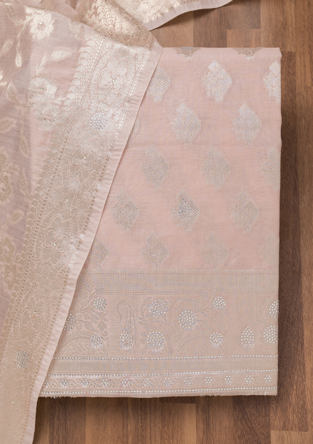 Mauve Zariwork Banarasi Unstitched Salwar Suit