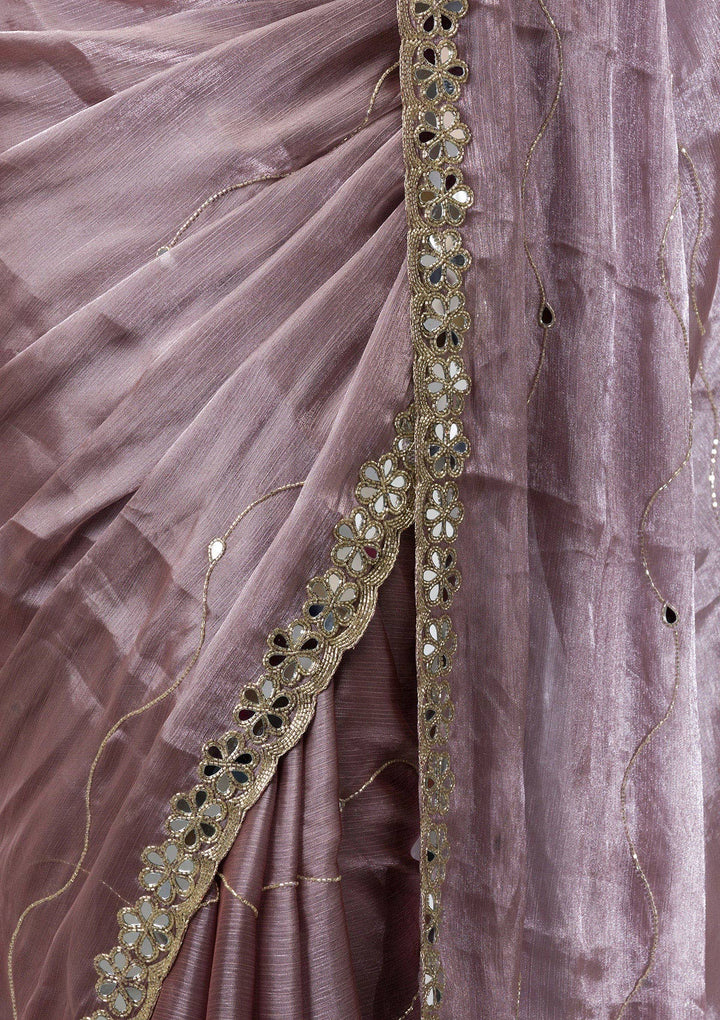 Mauve Stonework Georgette Saree