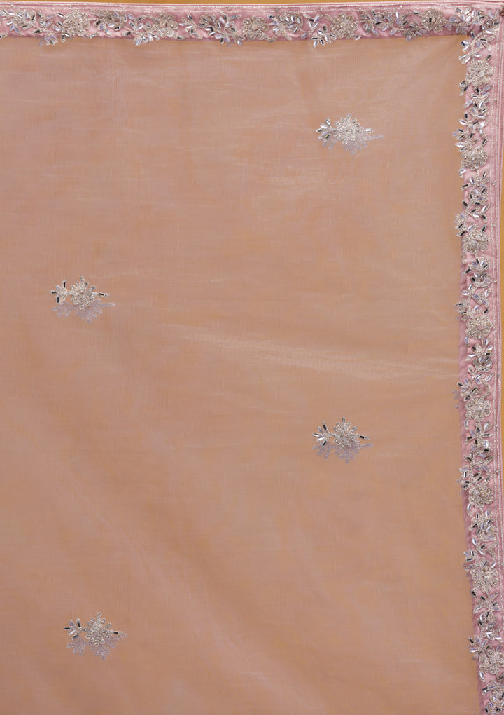 Mauve Stonework Net Readymade Lehenga