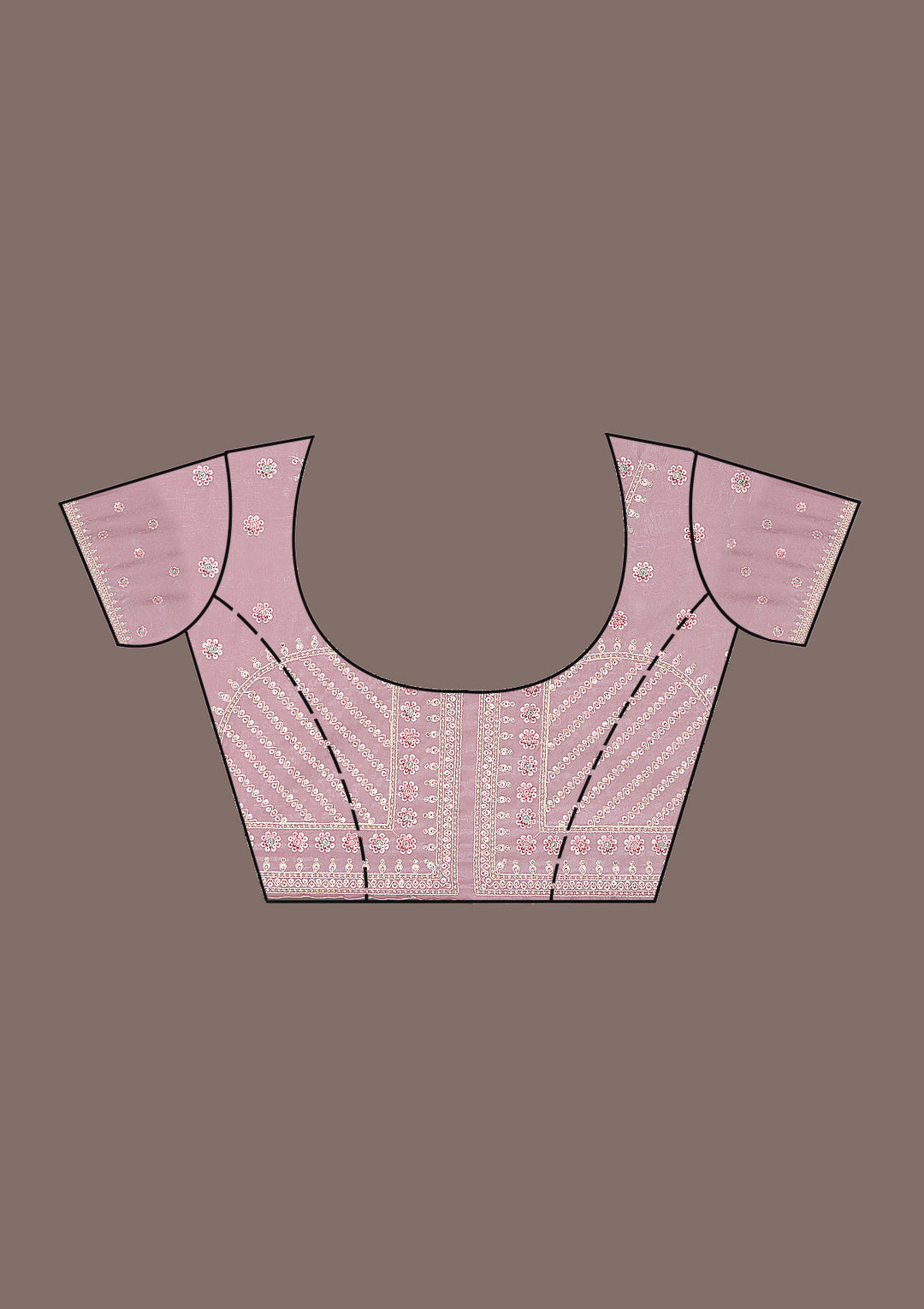 Mauve Stonework Tissue Saree