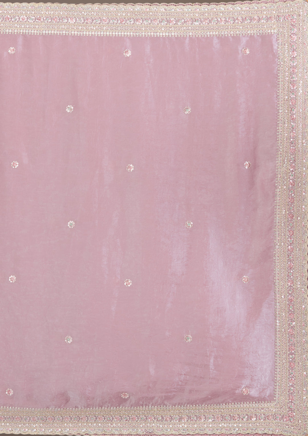 Mauve Stonework Tissue Saree