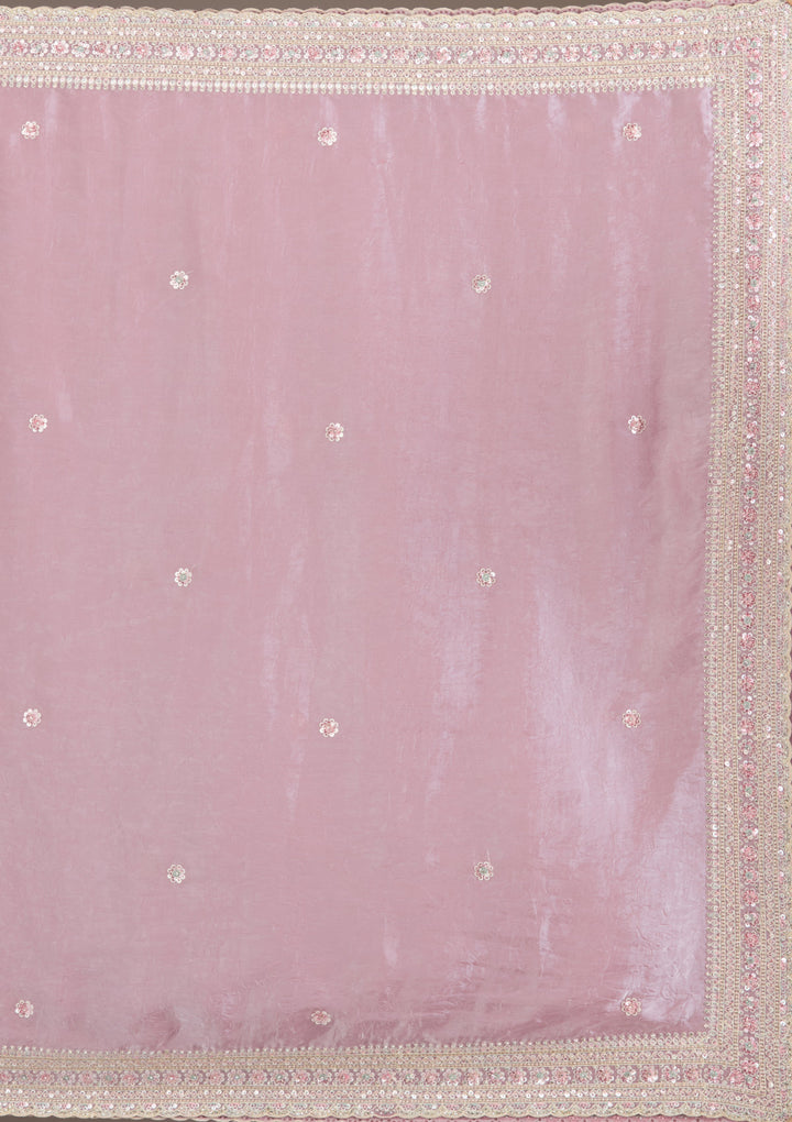 Mauve Stonework Tissue Saree