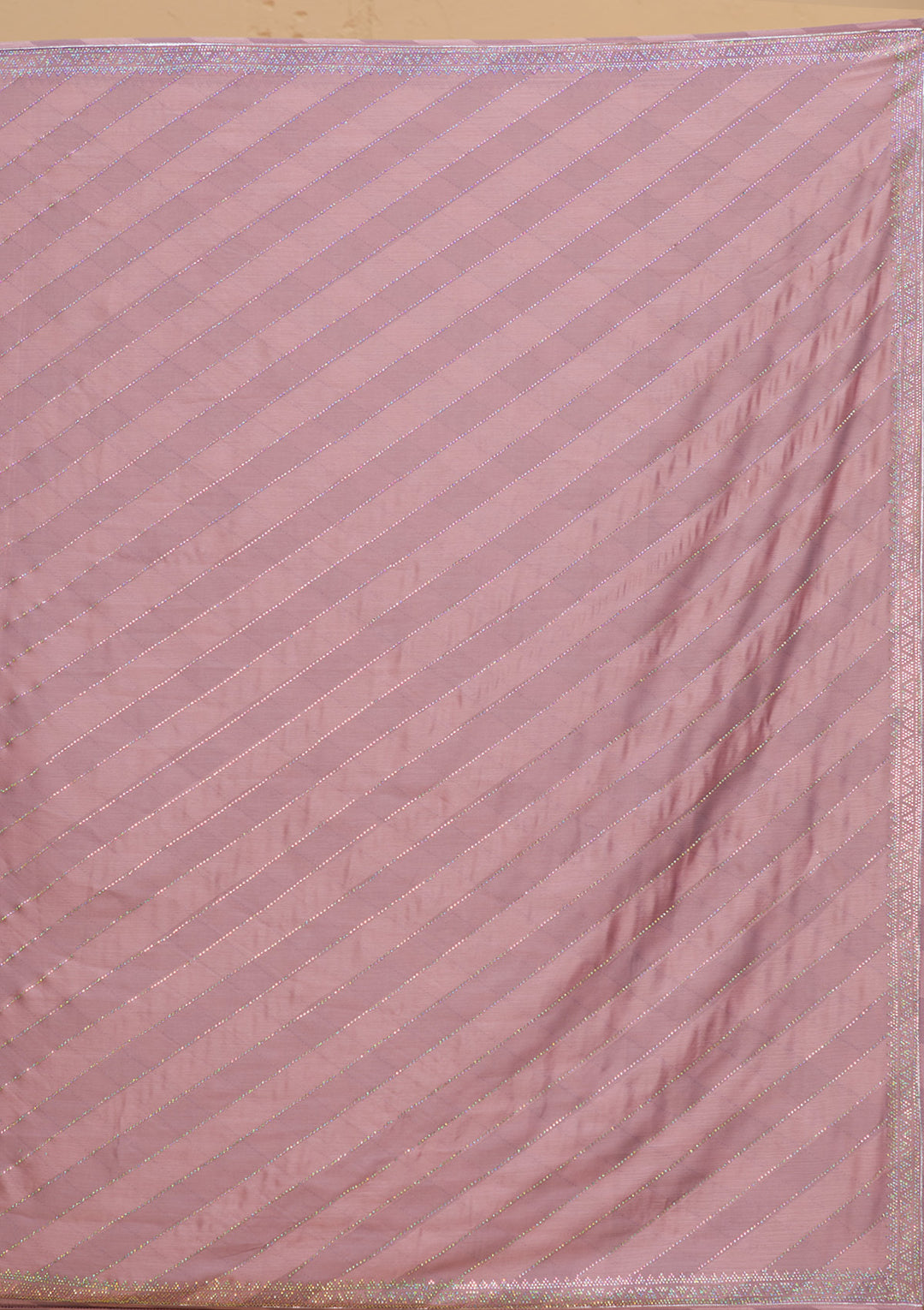 Mauve Swarovski Satin Designer Saree