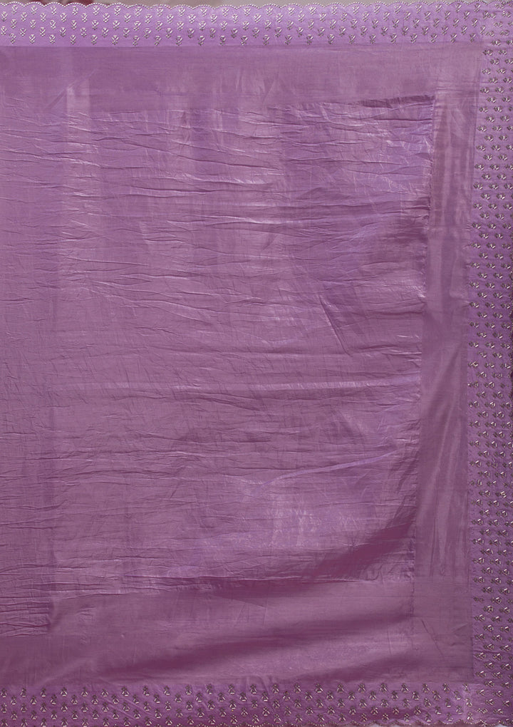 Mauve Swarovski Tissue Saree