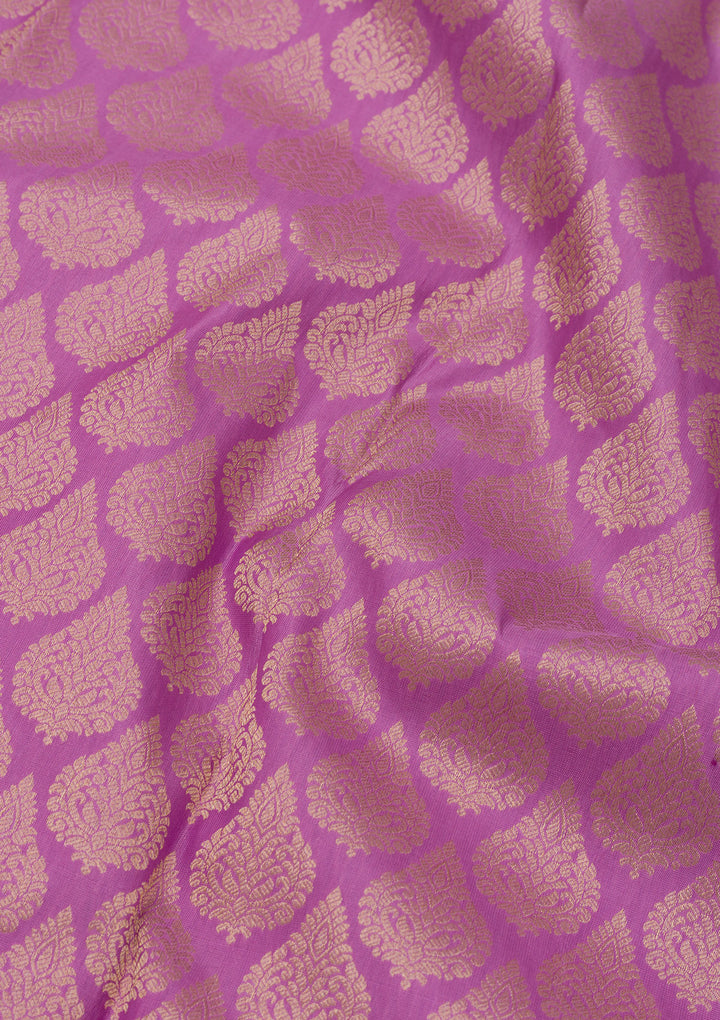 Mauve Zariwork Pure Silk Saree
