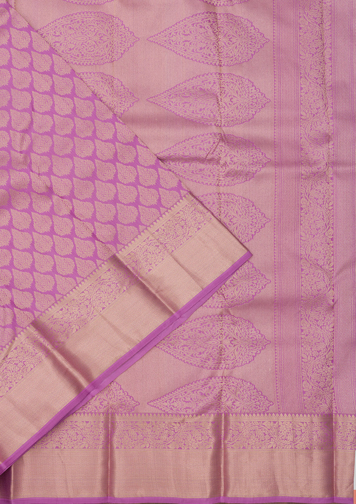 Mauve Zariwork Pure Silk Saree