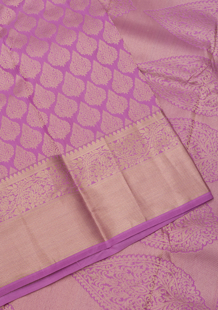 Mauve Zariwork Pure Silk Saree