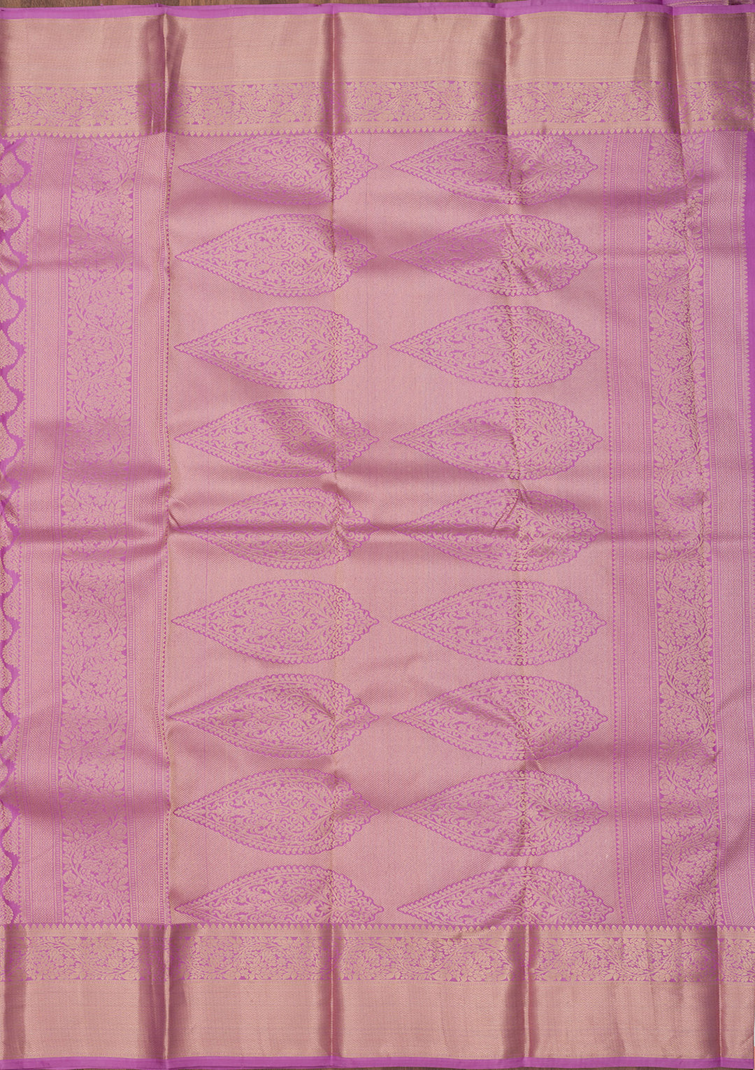 Mauve Zariwork Pure Silk Saree