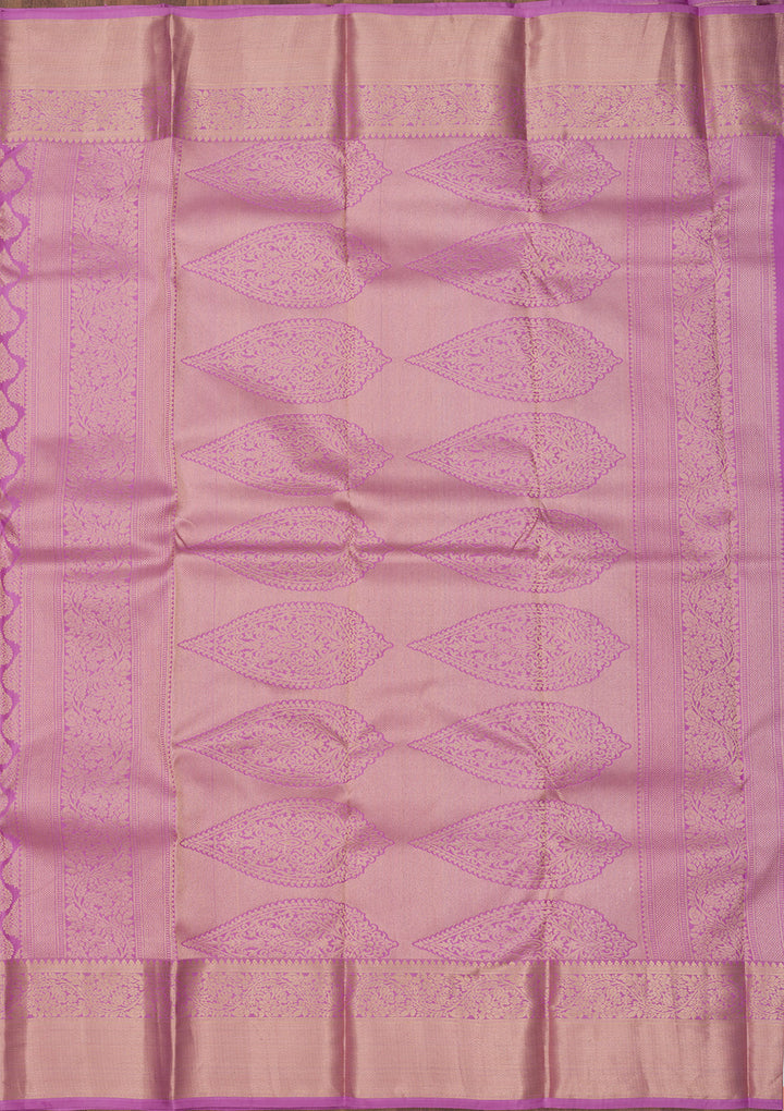 Mauve Zariwork Pure Silk Saree