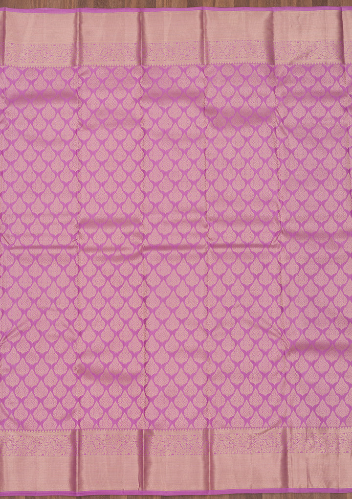Mauve Zariwork Pure Silk Saree