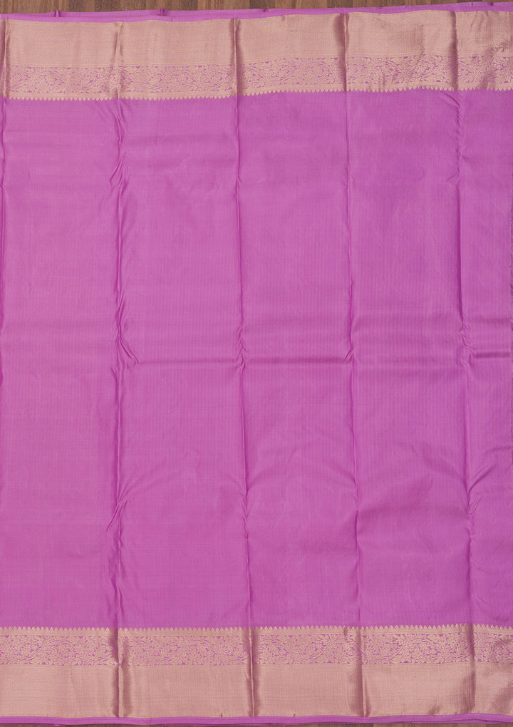 Mauve Zariwork Pure Silk Saree